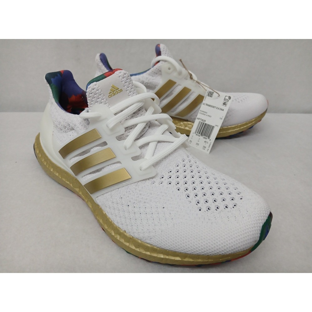 Adidas‎ Women's Ultraboost 5.0 DNA Running Shoes HP7425 White Gold Multi Sz 8.5